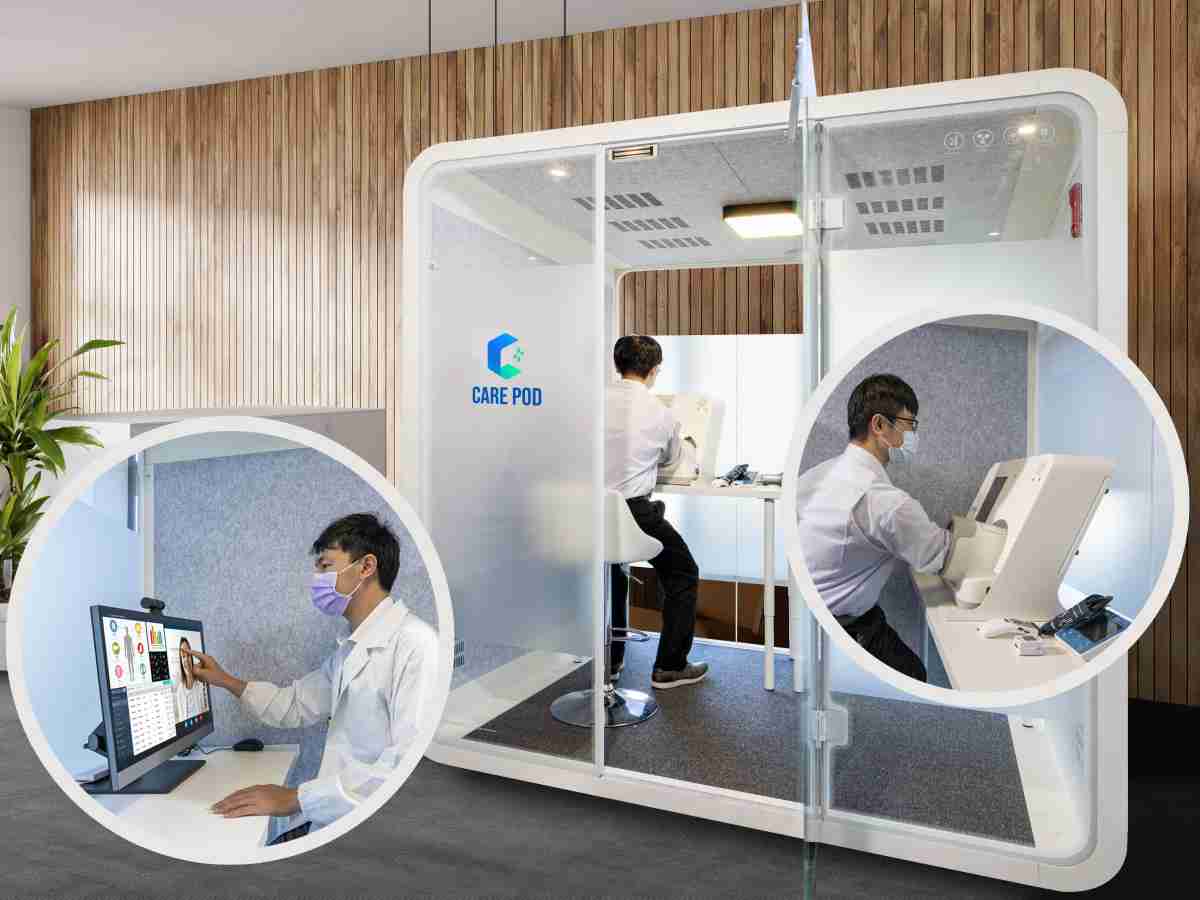 达擎于医疗科技展中展出＂远距诊疗舱＂，，，以因应医疗数字化及社会高龄化趋势下、、复诊及慢性病患等族群对于远距看诊需求逐渐升高所推出的创新整合方案。。。多功能合一、、高隐私性的远距诊疗舱可根据病患端与医师端的不同需求，，提供弹性化及客制化功能，，节省医生和病患的精力及时间